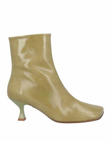 Souliers Martinez Woman Ankle boots Sage green Leather Cover