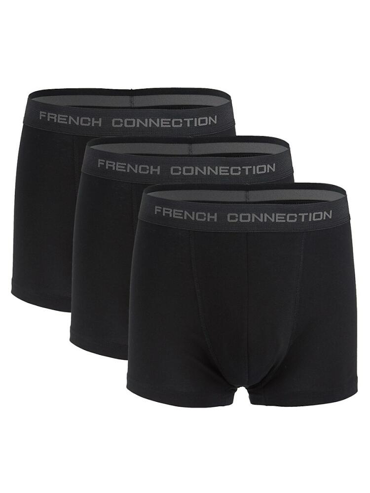 French Connection Men's 3-Pack Logo Boxer Briefs - Black Cover