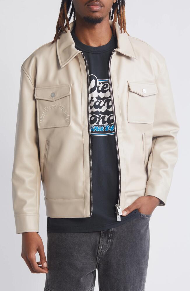 DIET STARTS MONDAY Faux Leather Jacket in Beige Cover