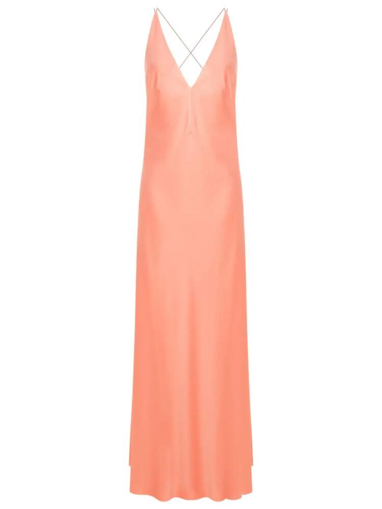 Lethicia Bronstein satin-finish open-back gown - Orange Cover