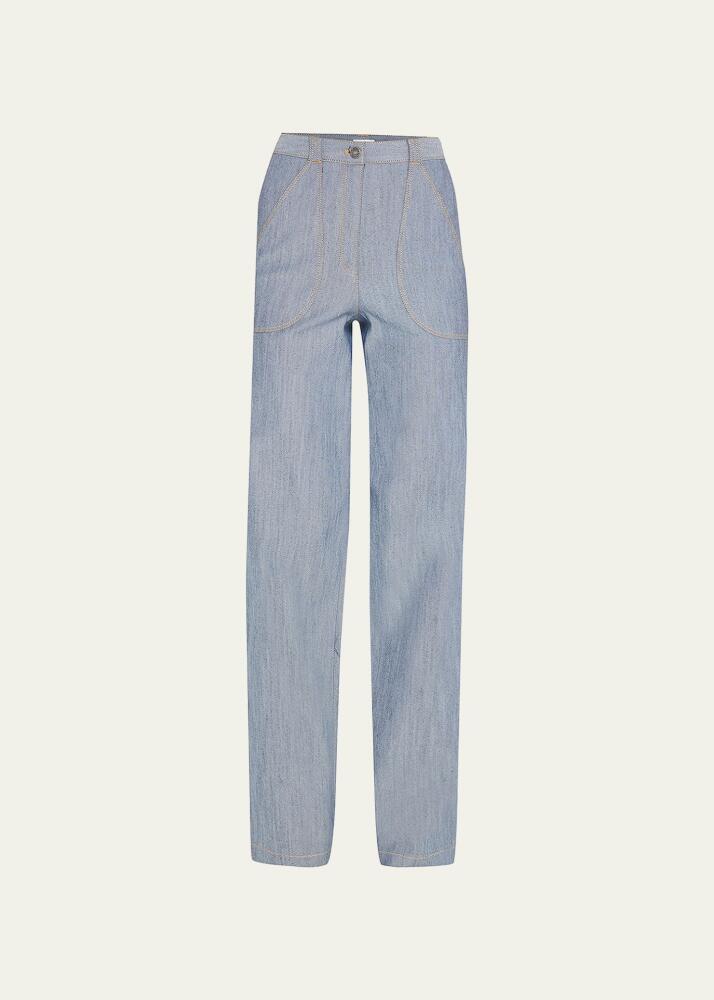 Cinq a Sept Paco Straight-Leg Denim Pants Cover