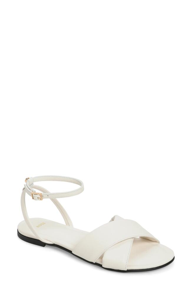 BOSS Millie Ankle Strap Sandal in Open White Cover