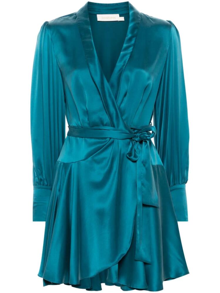 ZIMMERMANN silk wrap mini dress - Blue Cover