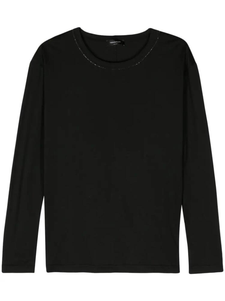 Fabiana Filippi beaded-trim cotton T-shirt - Black Cover