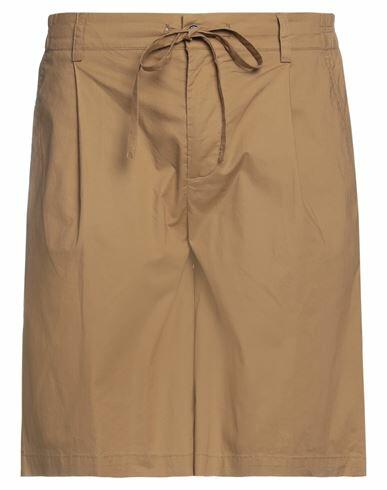 Grey Daniele Alessandrini Man Shorts & Bermuda Shorts Camel Cotton Cover