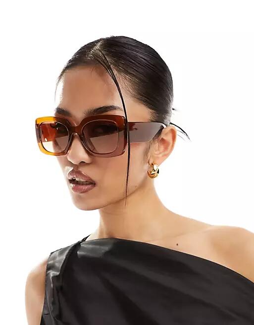 Jeepers Peepers chunky square sunglasses in brown Cover