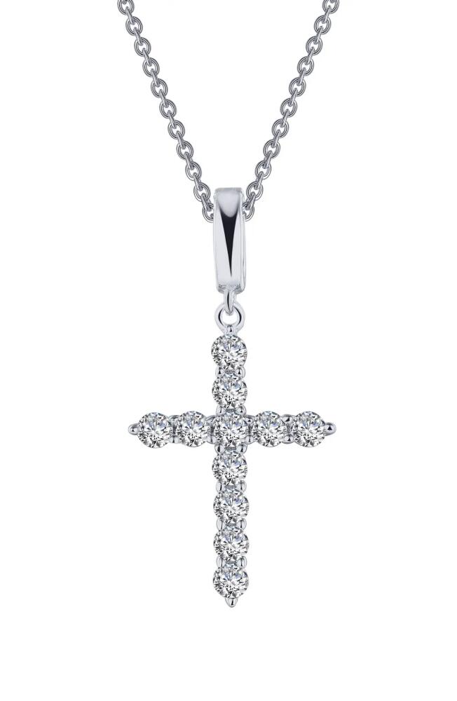 Lafonn Classic Simulated Diamond Cross Pendant Necklace in Silver/Clear Cover