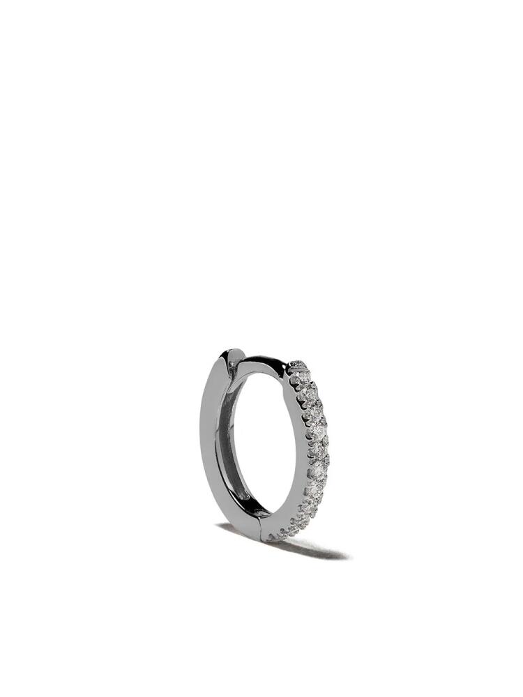 We by WHITEbIRD 18kt white gold diamond Margot medium single hoop earring - Silver Cover