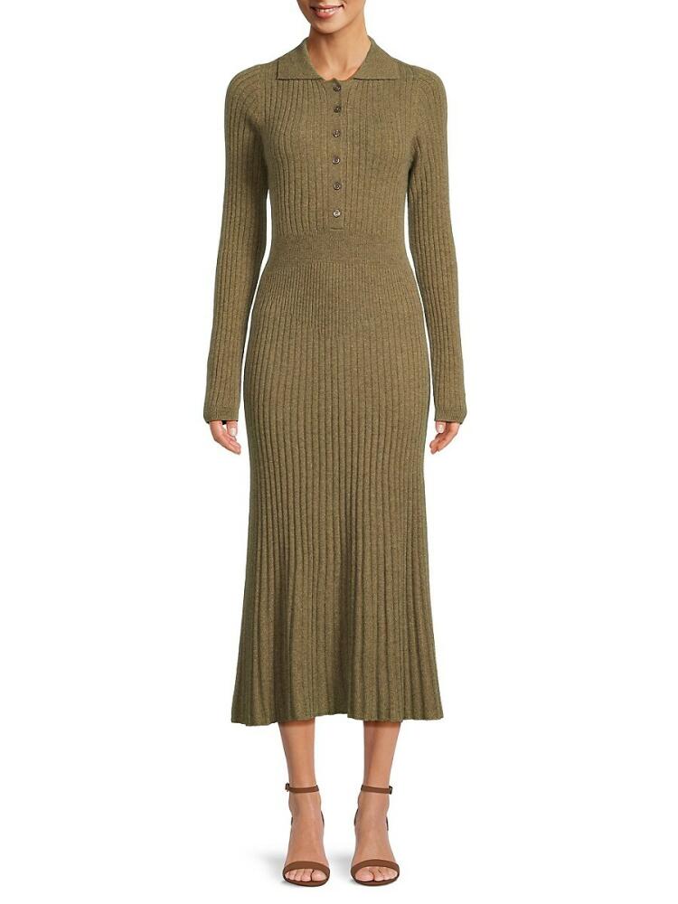 Design 365 Women's Ribbed Cashmere Maxi Shirt Dress - Ledbury Cover