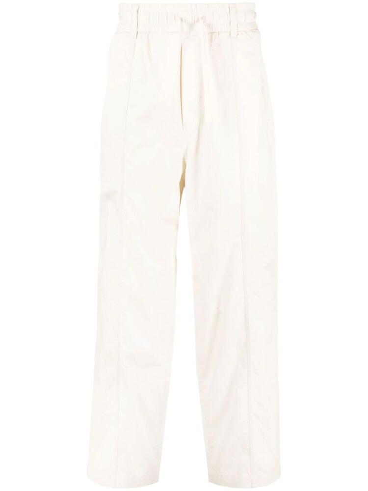 Emporio Armani panelled drawstring cotton track pants - Neutrals Cover