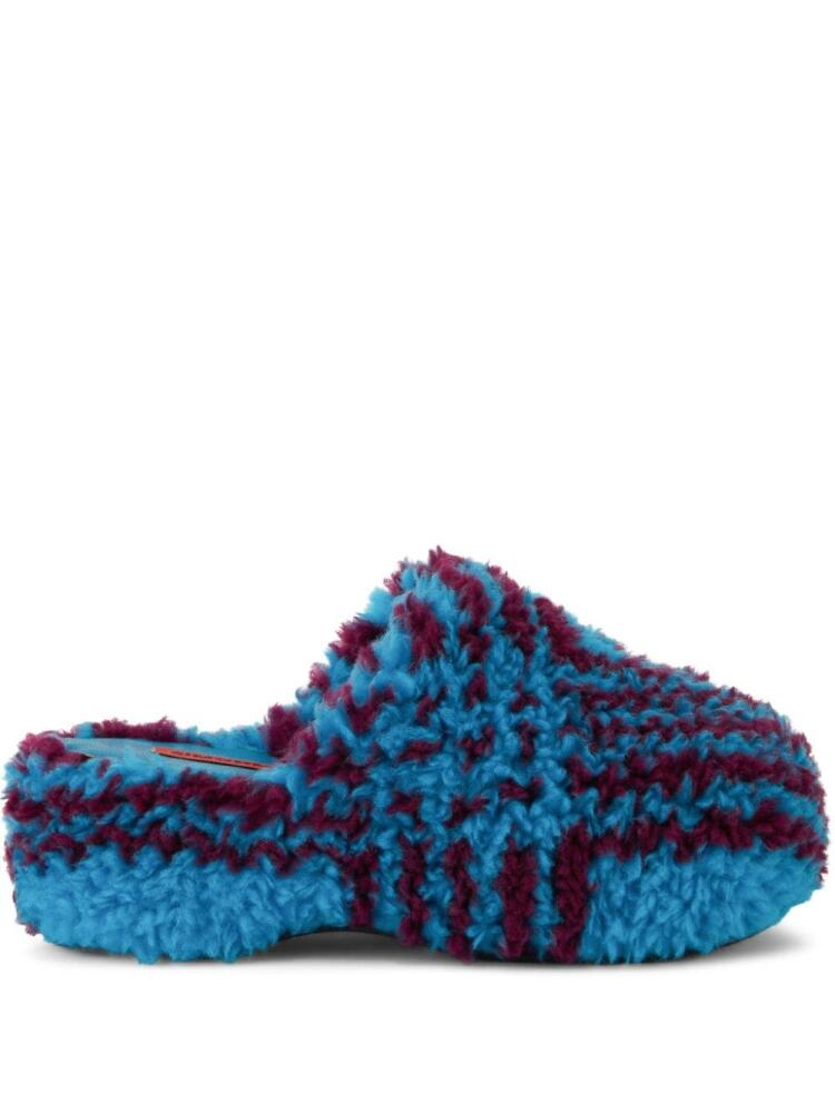 Simon Miller Bubble faux-shearling clogs - Blue Cover