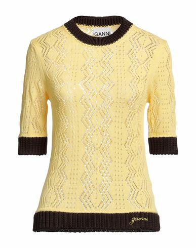 Ganni Woman Sweater Yellow Cotton Cover