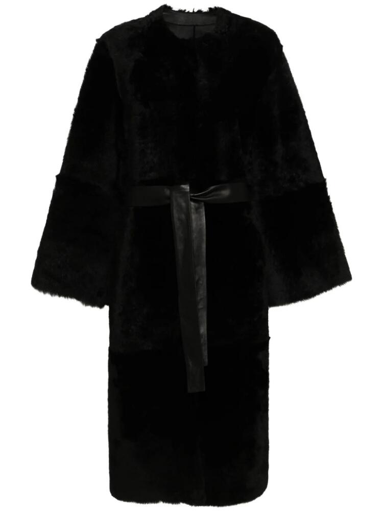 Desa 1972 reversible sheepskin maxi coat - Black Cover