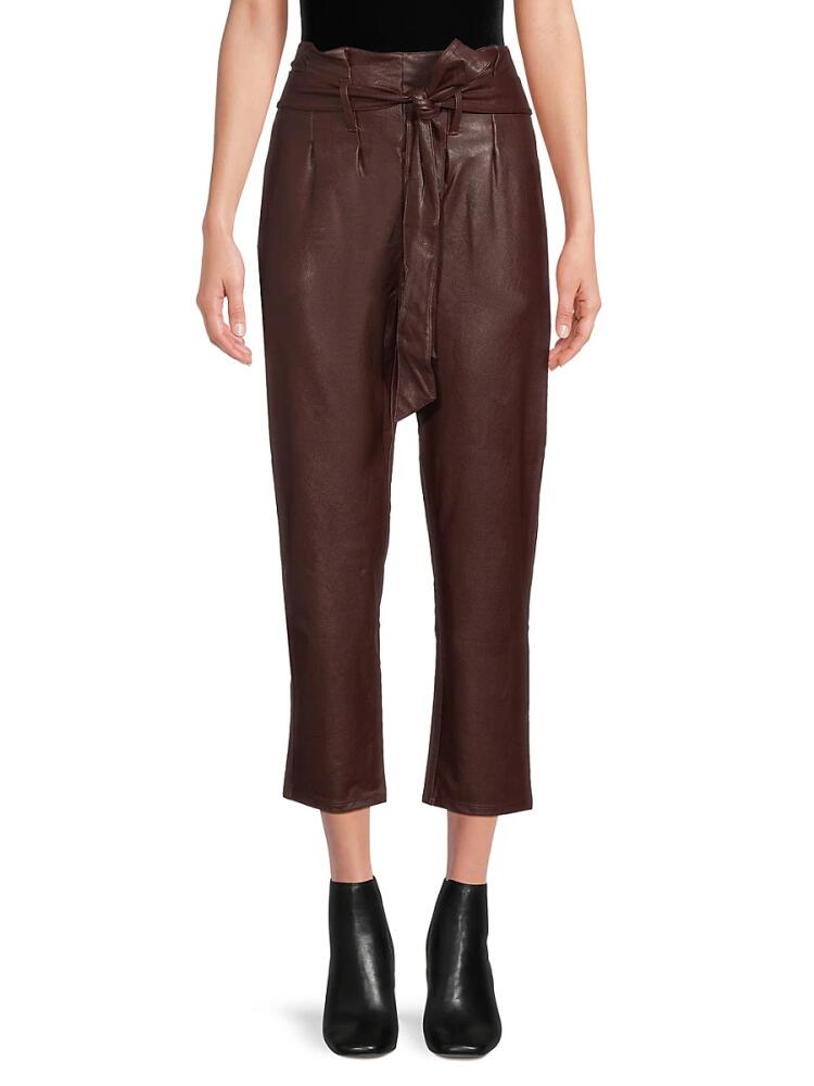 Commando Women's Faux Leather Paperbag Pants - Oxblood Cover