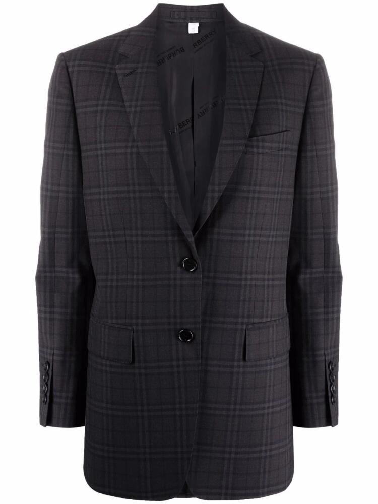 Burberry check pattern blazer jacket - Black Cover