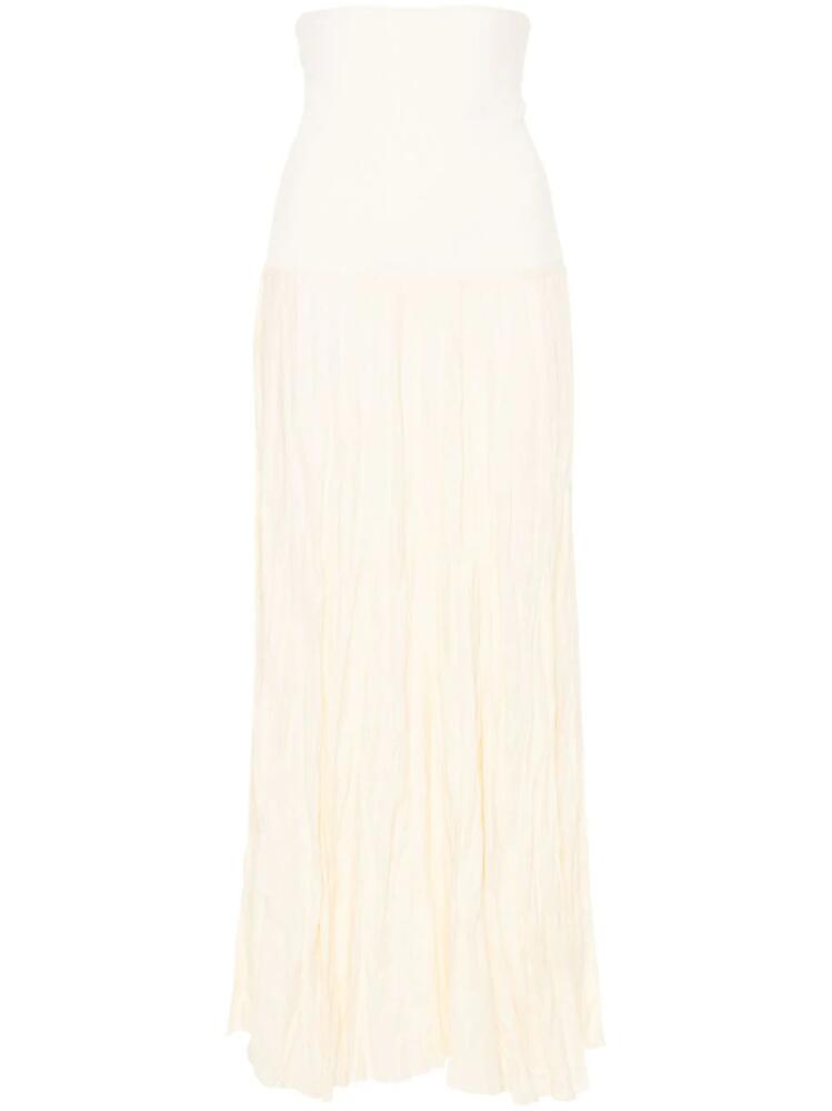 Johanna Ortiz Light Sound crinkled midi skirt - Neutrals Cover