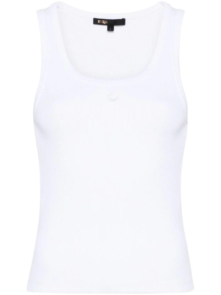 Maje Clover-embroidered tank top - White Cover