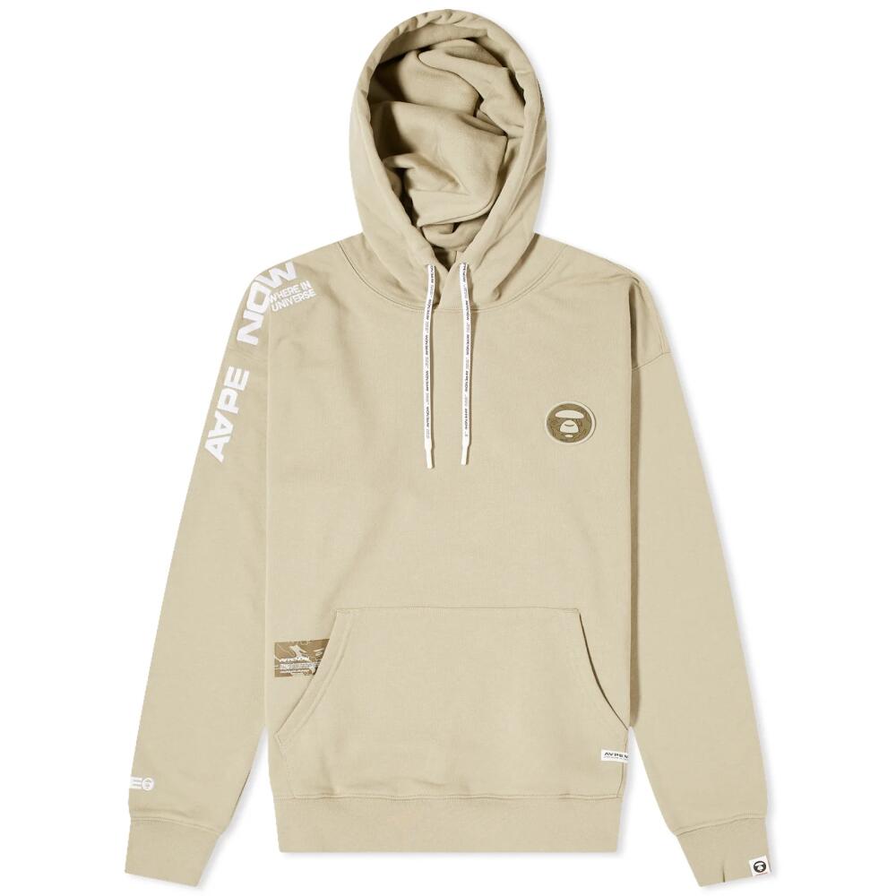 Men's AAPE Camo Silicone Badge Hoodie in Dark Beige Cover