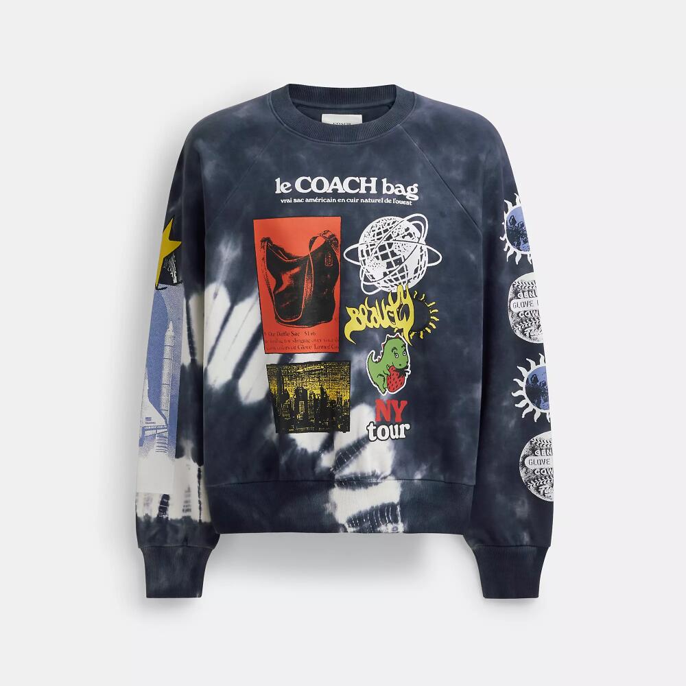 Coach Tie Dye Graphic Crewneck Sweatshirt In Organic Cotton Cover