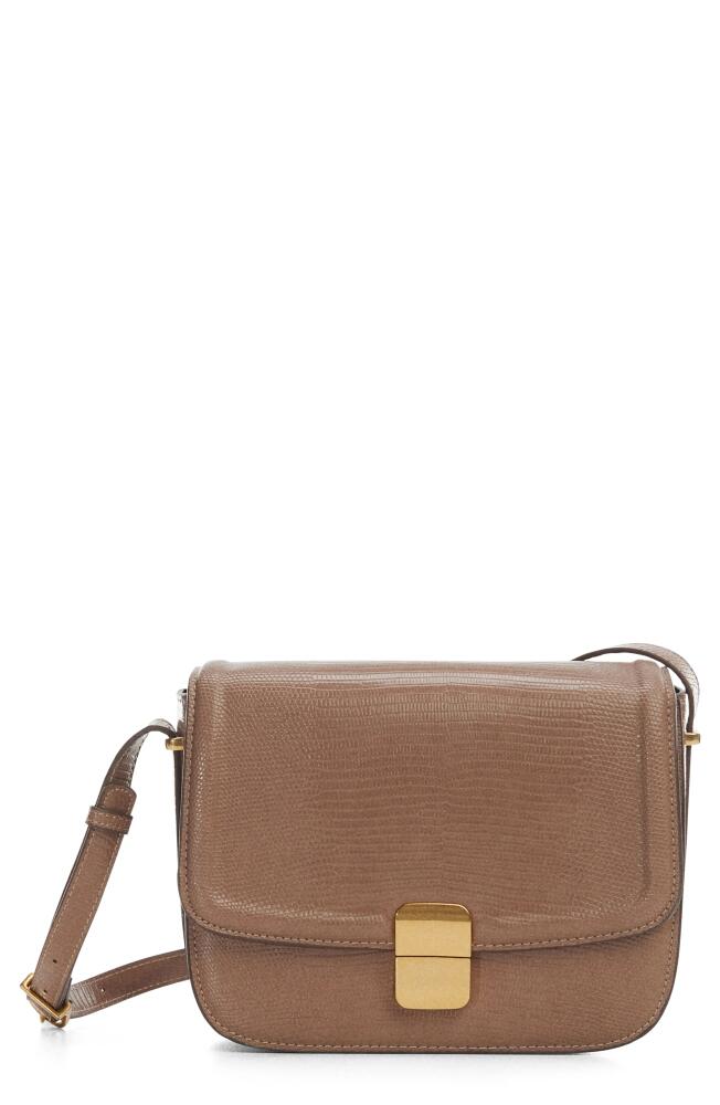 MANGO Lizard Embossed Crossbody Bag in Light/Pastel Brown Cover