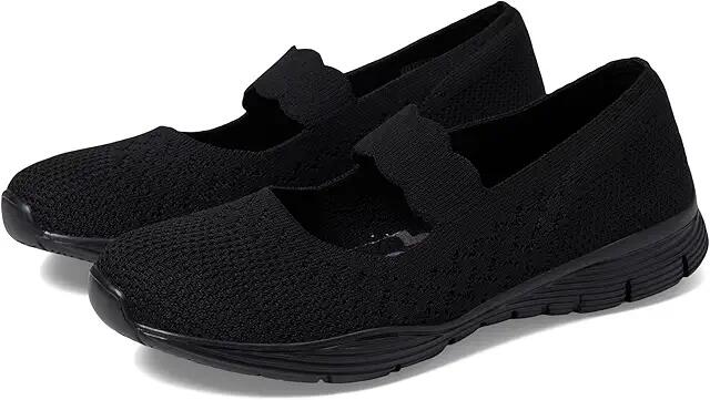 SKECHERS Seager - Power Hitter (Black/Black) Women's Flat Shoes Cover