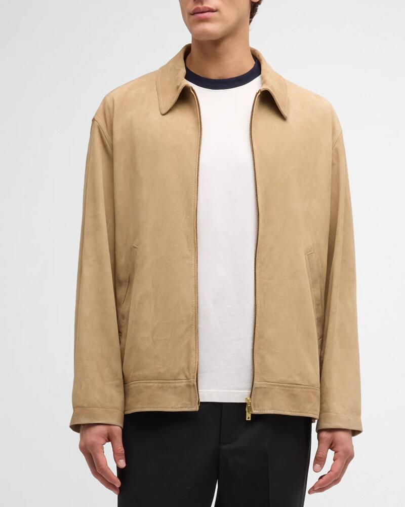 Golden Goose Men's Journey Waxed Leather Coach Jacket Cover