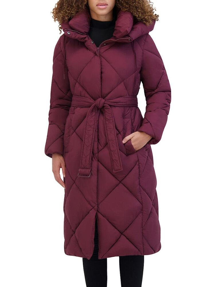 Kenneth Cole Women's Belted Puffer Coat - Wine Cover