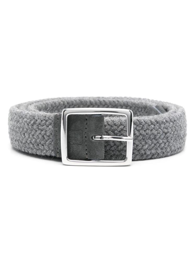 Corneliani logo-debossed belt - Grey Cover