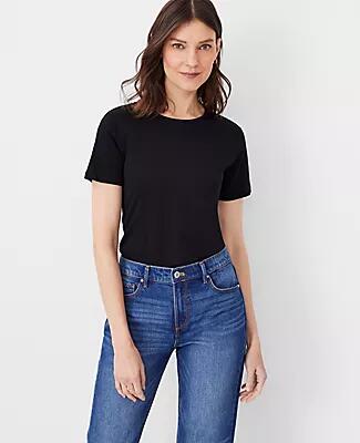 Ann Taylor Pima Cotton Crew Neck Tee Cover