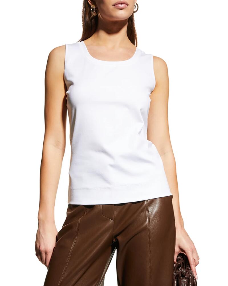 Lafayette 148 New York Stretch Cotton Scoop Neck Tank Cover