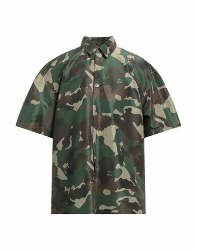 Heron Preston Man Shirt Military green Polyester Cover