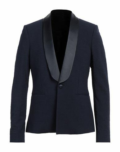 Patrizia Pepe Man Blazer Navy blue Wool, Elastane Cover