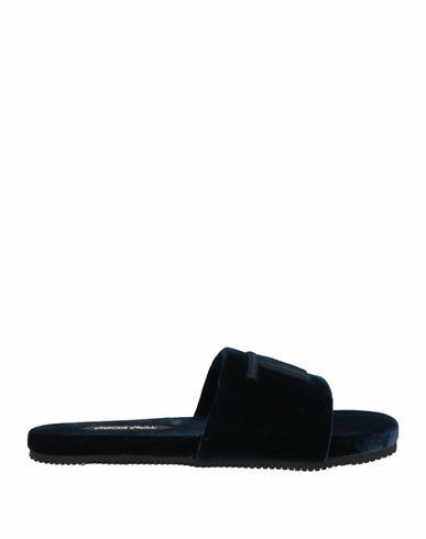 Tom Ford Man House slipper Midnight blue Viscose, Cupro, Leather Cover