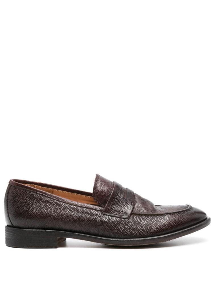 Alberto Fasciani grained leather loafers - Brown Cover