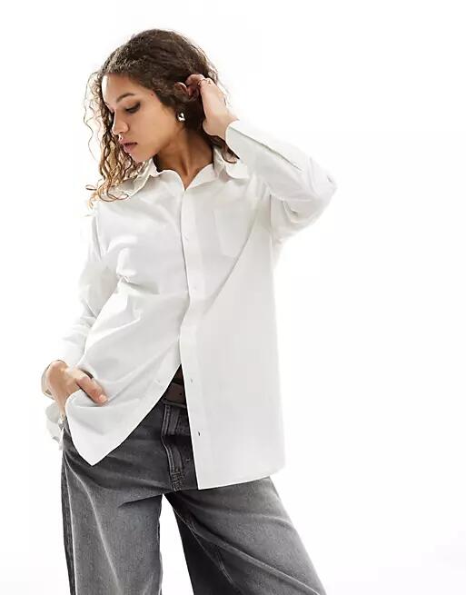 Reclaimed Vintage multi-way asymmetric wrap shirt in off white Cover