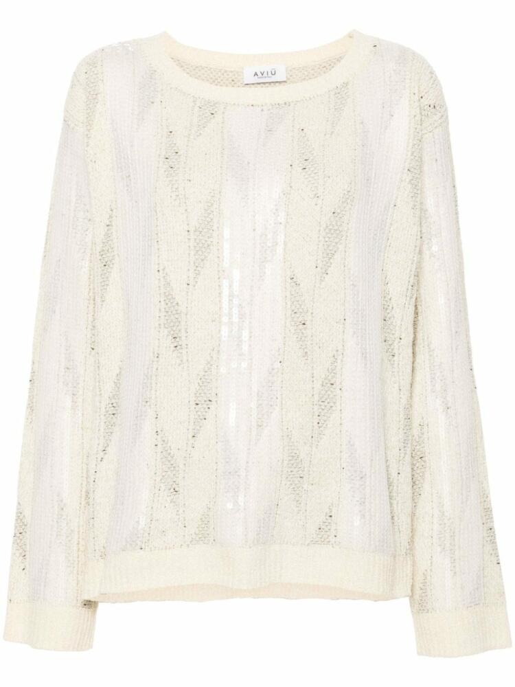 Aviù sequin-detailing sweater - Neutrals Cover