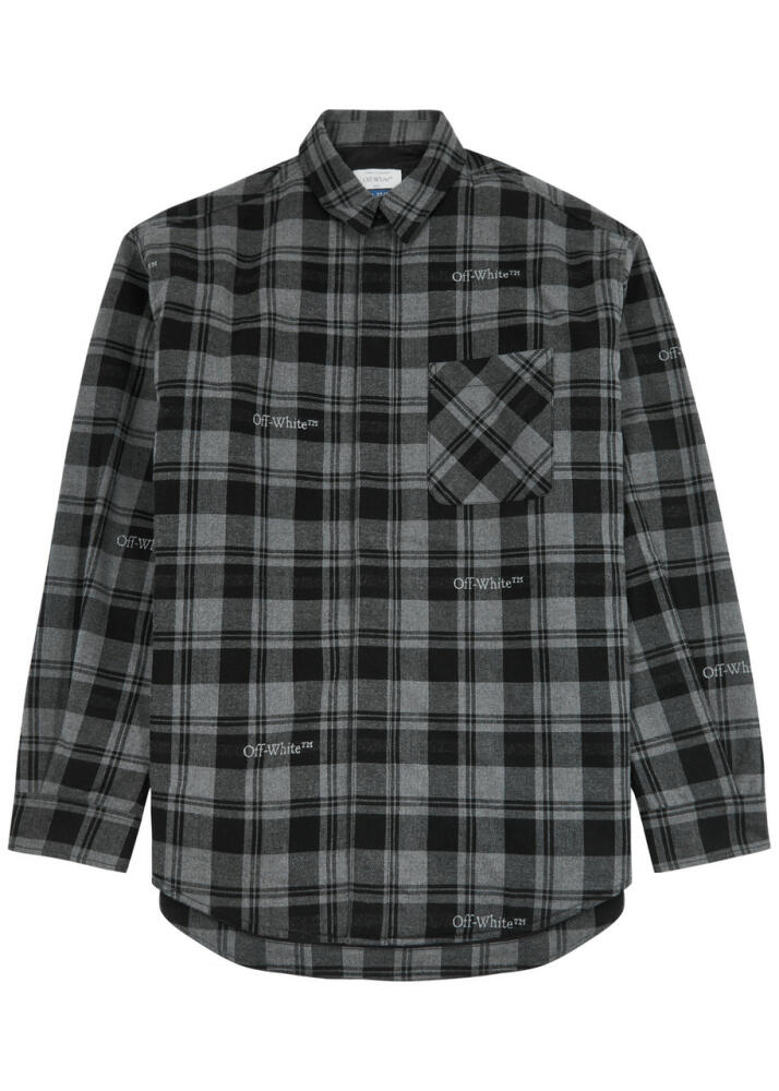 Off-white Checked Flannel Overshirt - Dark Grey Cover