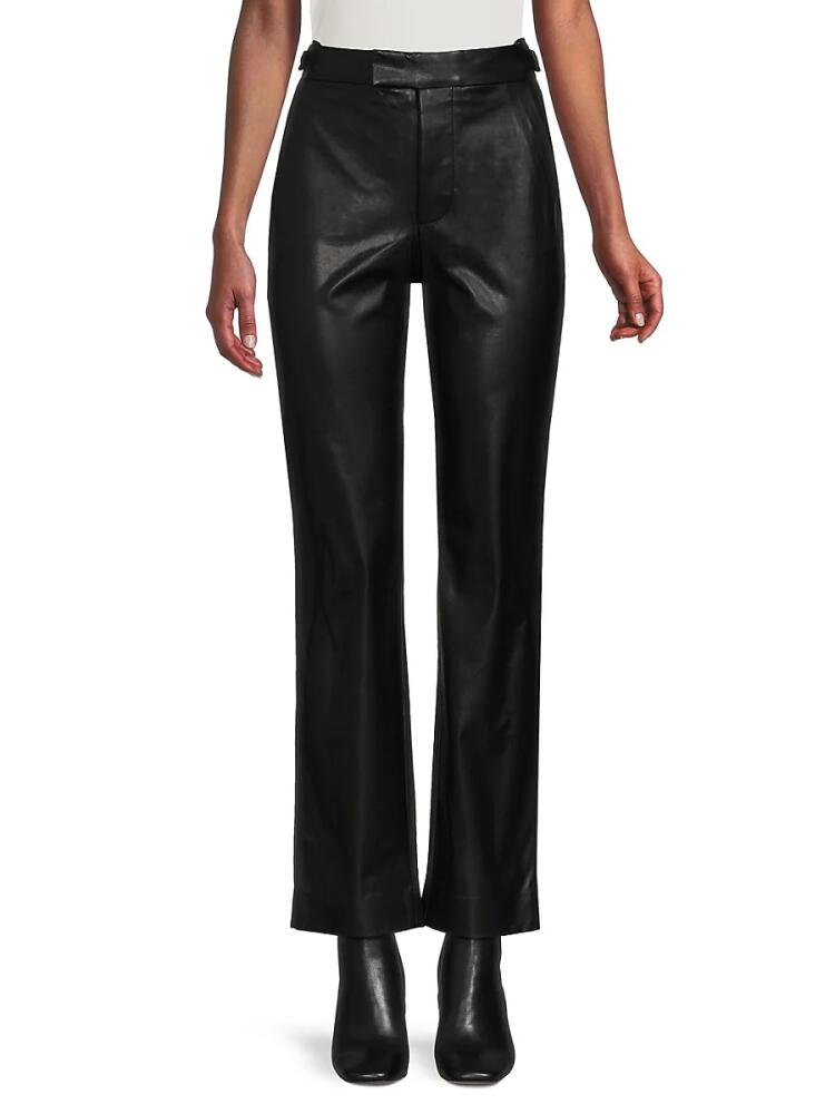 RTA Women's Maren High Waist Faux Leather Pants - Black Cover