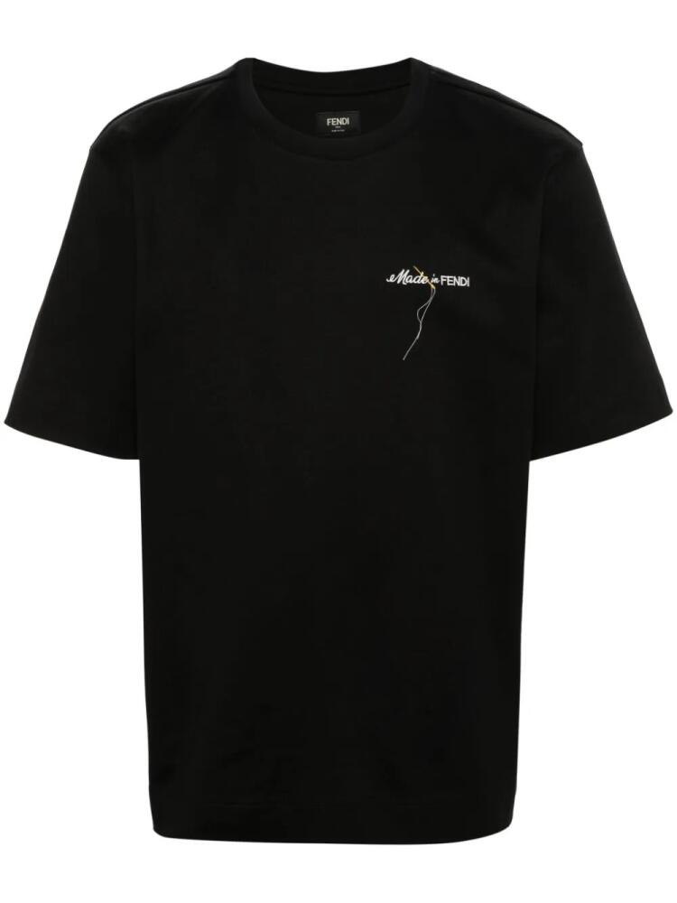 FENDI logo-embroidered T-shirt - Black Cover