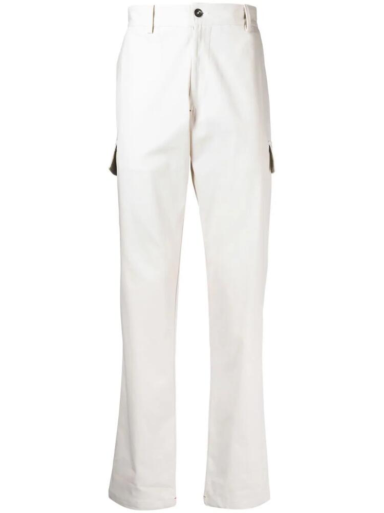 Isaia Drill mid-rise cargo trousers - White Cover