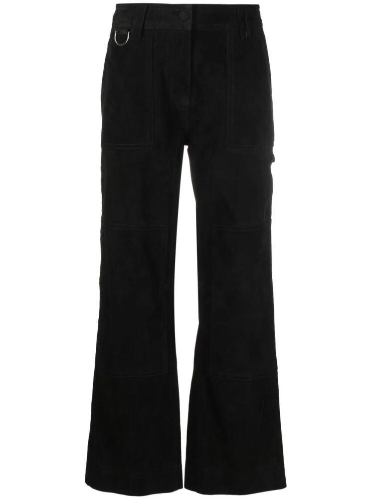 Saks Potts Rose leather straight-leg trousers - Black Cover