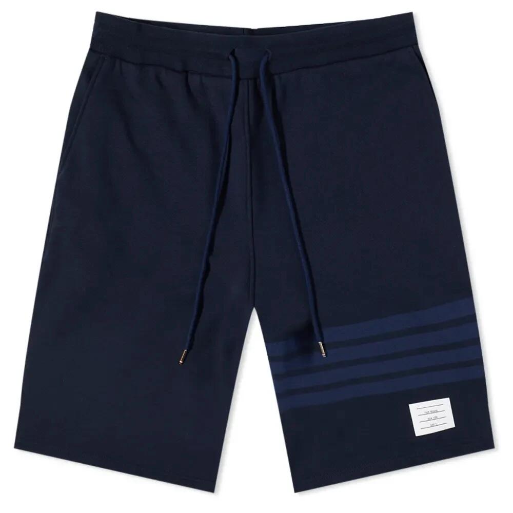 Thom Browne Men's Tonal 4 Bar Sweat Shorts in Navy Cover