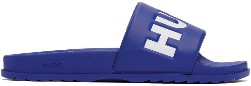 Hugo Blue Logo Strap Slides Cover