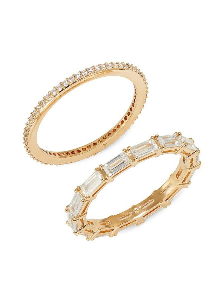 Adriana Orsini Women's Set of 2 18K Goldplated & Cubic Zirconia Ring Set Cover