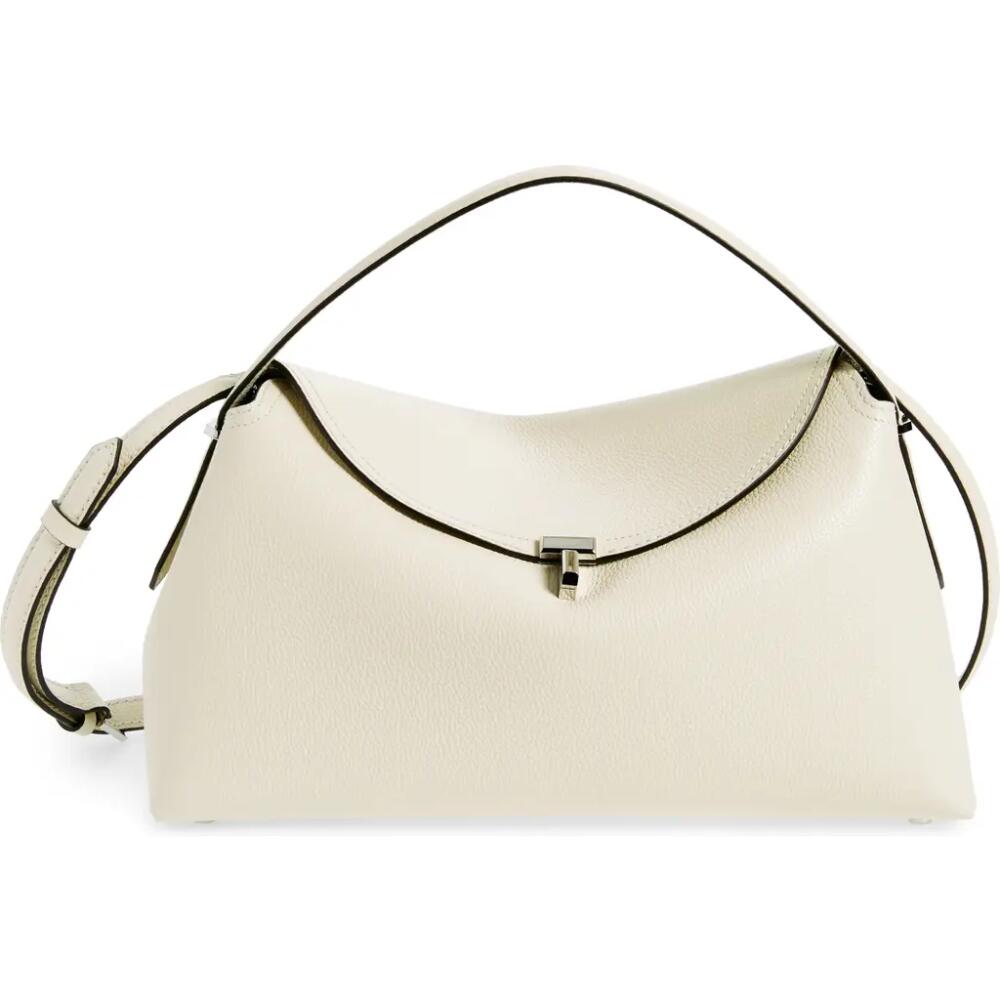 TOTEME T-Lock Curved Leather Shoulder Bag in Milk Cover