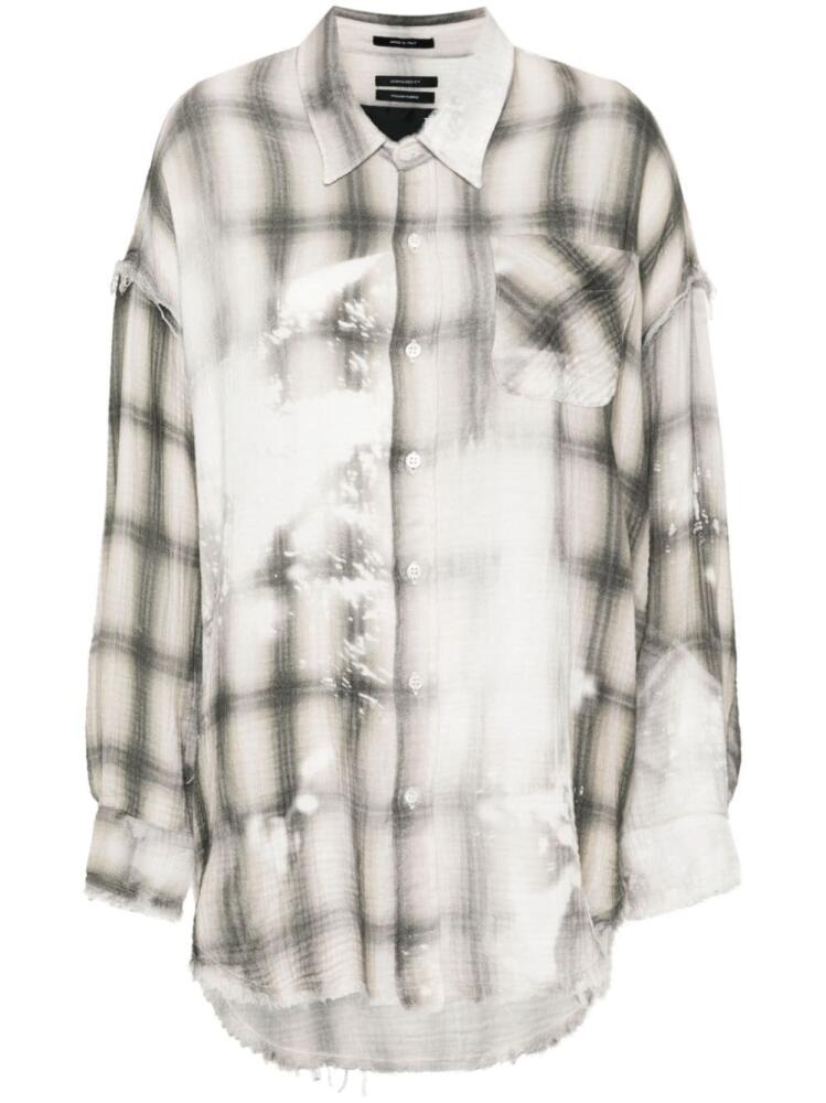 R13 checked frayed shirt - Neutrals Cover