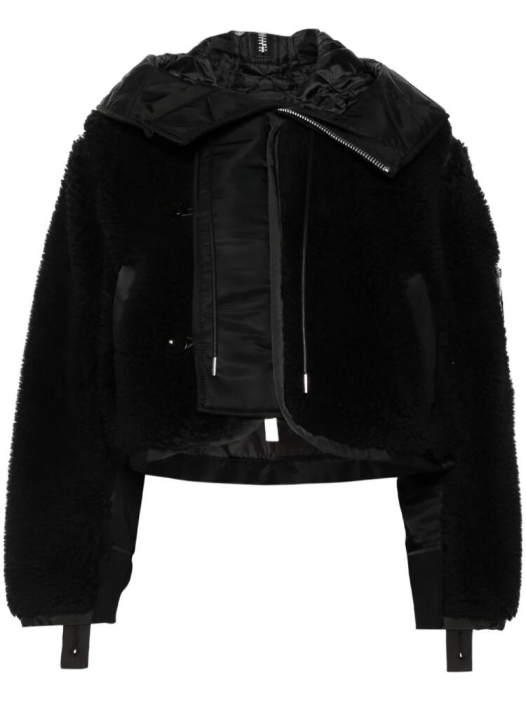 sacai fleece-texture jacket - Black Cover