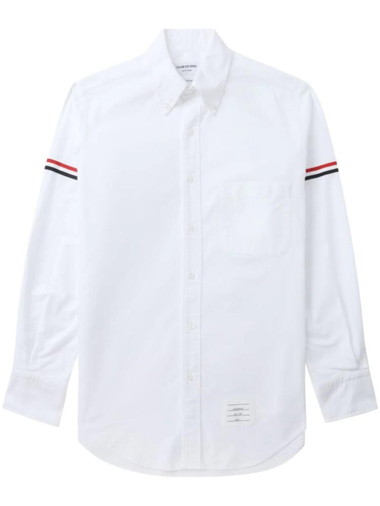 Thom Browne grosgrain-armband Oxford shirt - White Cover