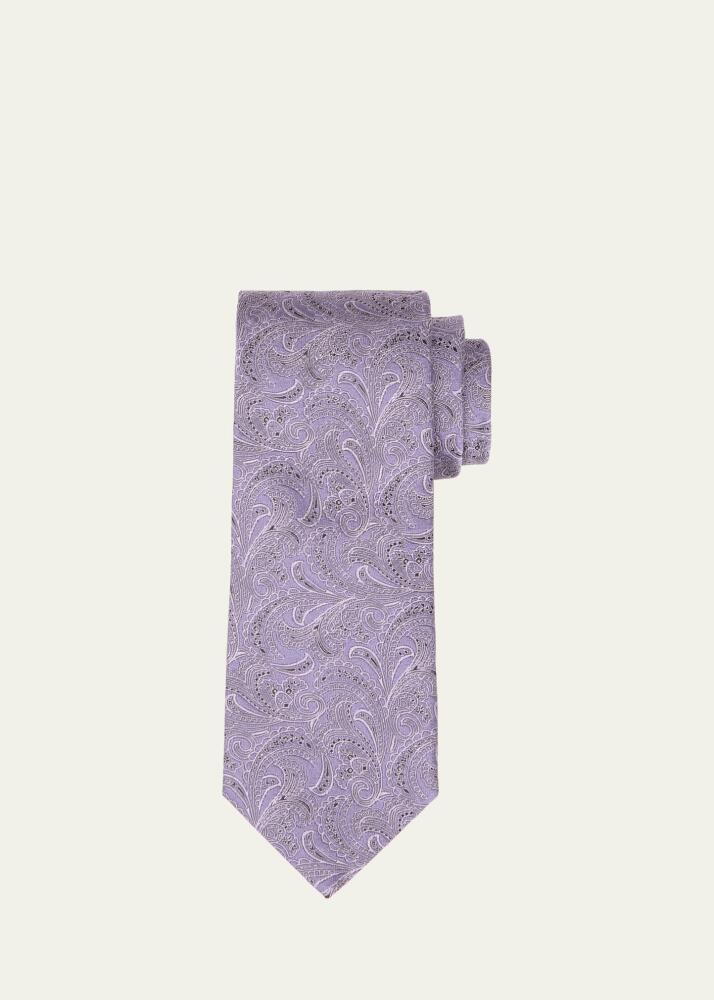 Brunello Cucinelli Men's Silk-Cotton Tonal Paisley Tie Cover