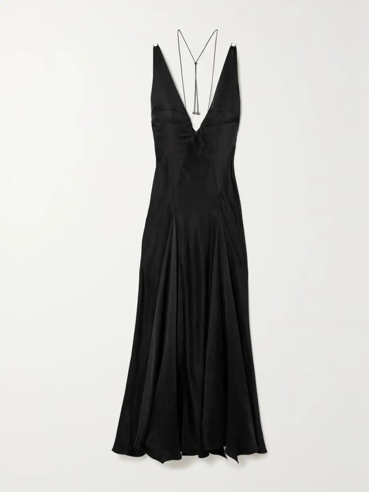 16ARLINGTON - Tauri Satin Midi Dress - Black Cover